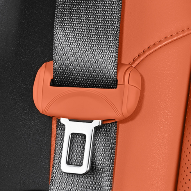 아워딜 차량용 안전벨트 클립 실리콘 커버, 2개, 오렌지