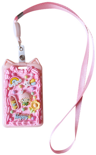 심아트 카드목걸이 만들기 세트 DIY, 5개, 핑크