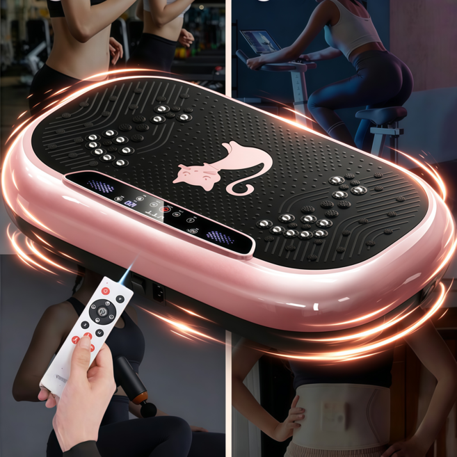 Mochae 전신 진동운동기구 가정용 덜덜이 다이어트 뱃살 빼는 기계 저소음 홈트, 핑크색, S066