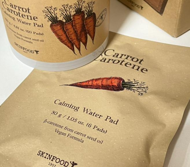스킨푸드 캐롯 카로틴 카밍 워터 패드 30매 (135g) 리필용 1개2개3개5개 #스킨푸드당근패드 수분패드 베타카로틴성분함유 민감성피부 캐롯워터패드 여드름진정패드 비건화장품, 30매입, 1개