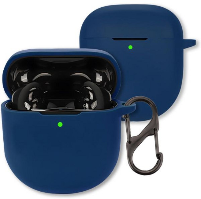 이어폰 충전기 커버 케이스 액세서리 보스 콰이어트컴포트 울트라 이어버드 2세대 2025 II 이어버드용 카라비너 포함 FJIASTB 소프트 실리콘 충격 방지 보호 다크 블