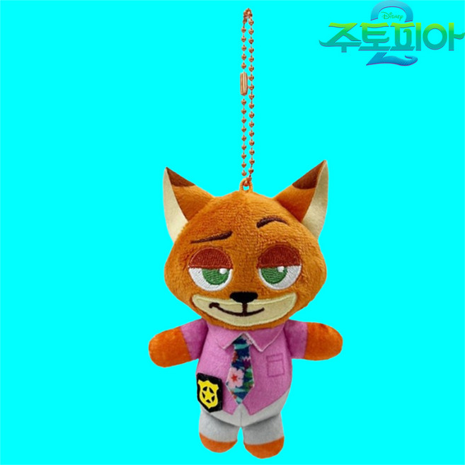 주토피아 2 주디 닉 캐릭터 키링 키체인 키홀더 백참 10cm 가방고리 인형, 1개