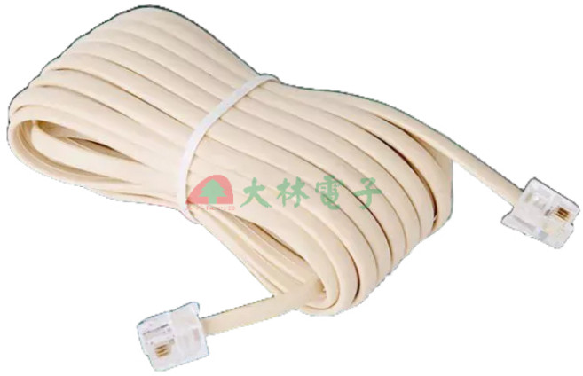 大林電子 MODEM用 6P4C 電話線 2M 15M, 1個, 6P4C-3M, MODEM用 6P4C 電話線 3M