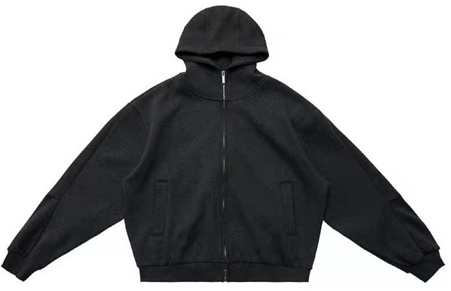 老皮衣櫥 蠶絲羊毛混紡 拉鍊連帽外套 加絨 男女情侶款 秋冬