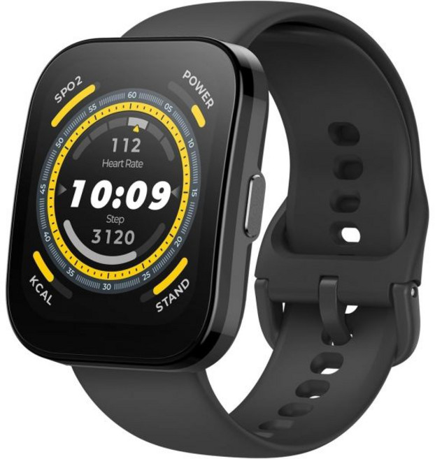 Amazfit Bip 5 스마트 워치 46mm GPS 아마존 알렉사 내장 블루투스 통화 10일 배터리 심박수 및 VO2 맥스 수면 건강 모니터링 AI 피트니스 트래, 소프트 블랙