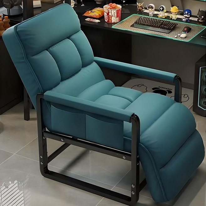 Larry 게이밍 컴퓨터 사무용 리클라이너 쇼파 침대 의자 고급형 1인 리클라이너 안락 의자 접이식 무중력 소파, 남색