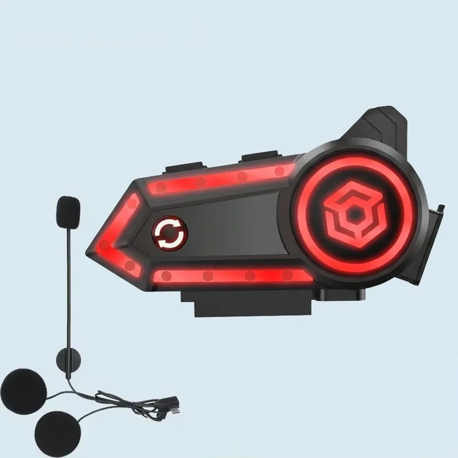 2026년 신형 바이크 오토바이 헬멧 소음 제거 헤드셋 스테레오 블루투스 핸즈프리 통화 IPX7 긴 배터리 수명 삼색 환경 조명, [01] B