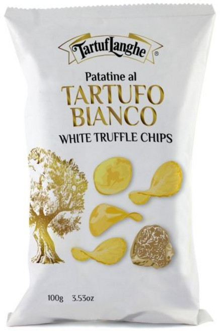 TartufLanghe 감자칩 타르툽랑게 화이트 트러플 칩 고급 이탈리안 감자 스낵 글루텐 프리 비건 견과류 없음 독특한 애피타이저 타파스 딥 샤퀴테리용 100g 1개입, 1