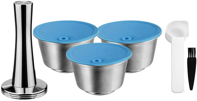 재활용캡슐 스텐캡슐 탬퍼 돌체 구스토 리필 포드 용 재사용 가능 커피 캡슐 스테인레스 스틸 필터 컵 네스카페 머신 크레마 메이커, 3 POD TAMPER, 1개