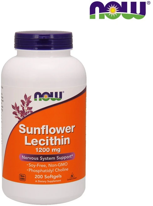 NOW FOOD 해바라기 레시틴 1200 mg 200 소프트젤, 1개, 200회분 - 쿠팡