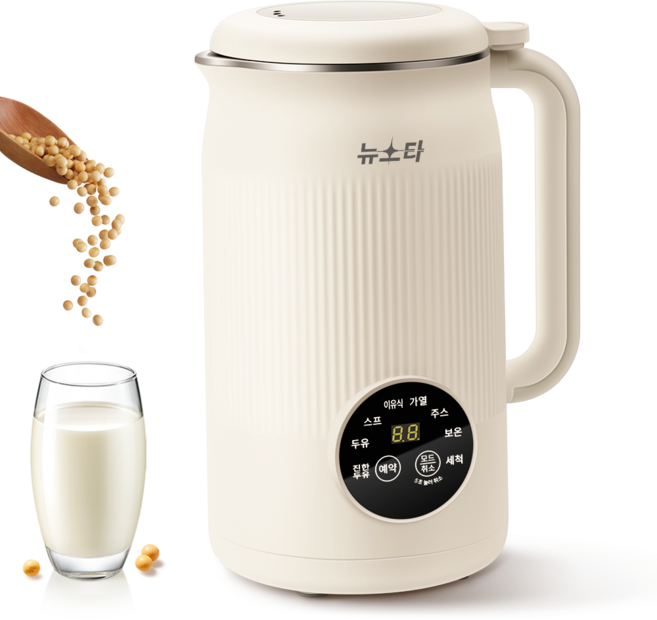 뉴스타 가정용 두유제조기 완전 자동 다기능 정시 보온 두유 죽메이커, NS-1, 1200ml, 아이보리