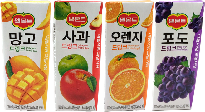 (190mlx32팩 혼합구성) 델몬트드링크팩 오렌지포도사과망고파인애플 주스 과즙음료, 5.망고x16 사과x16, 190ml, 32개