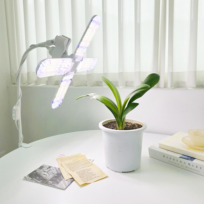 비상 팬텀 집게 자바라 4날 소켓형 식물성장등, 1개