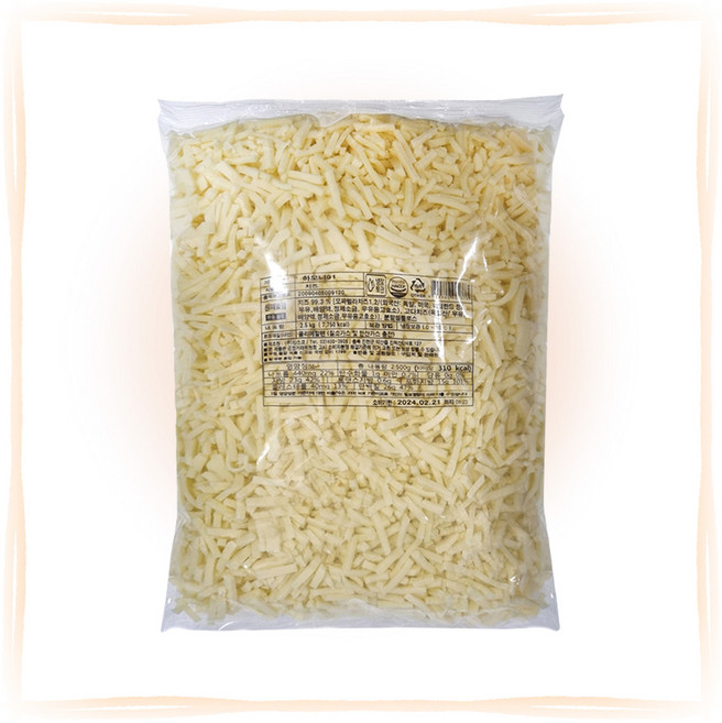킹스코 하모니91 모짜렐라 피자치즈 자연치즈 고다함유 냉장 2.5kg, 1개, 2.5g