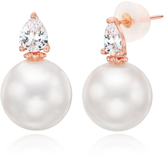 에바주얼리 14k 영롱한 물방울 진주 귀걸이 심플 포인트 귀걸이