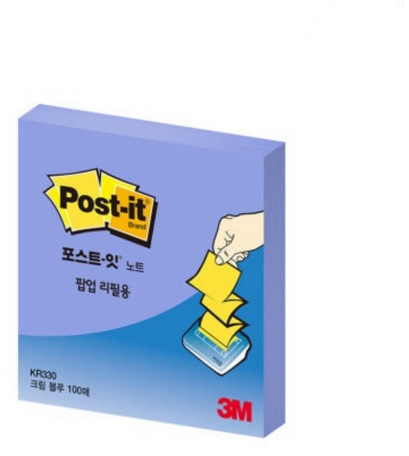 포스트잇 팝업 리필 76 x 76 mm, 크림블루, 2개