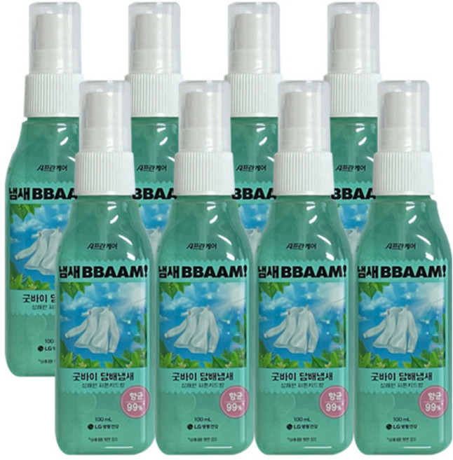 엘지 샤프란 샤프란케어 냄새뺌 섬유탈취제 섬유탈취스프레이, 100ml, 8개