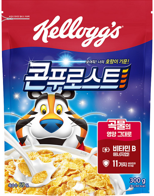 켈로그 콘푸로스트 시리얼, 300g, 4개