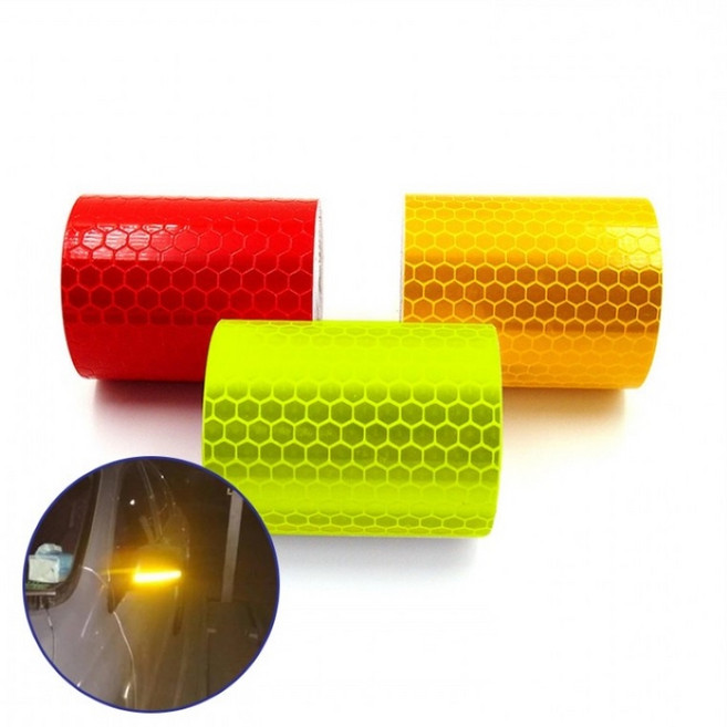 안전 반사 테이프 3m 화물차 차량 적재함 주차장 고휘도, 오렌지 + 레드 + 형광, 1세트