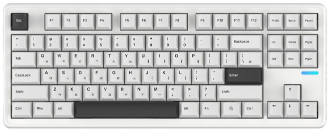 SPM PL87W 몽돌 텐키리스 유무선 블루투스 게이밍 기계식 키보드, 제조사축, 화이트