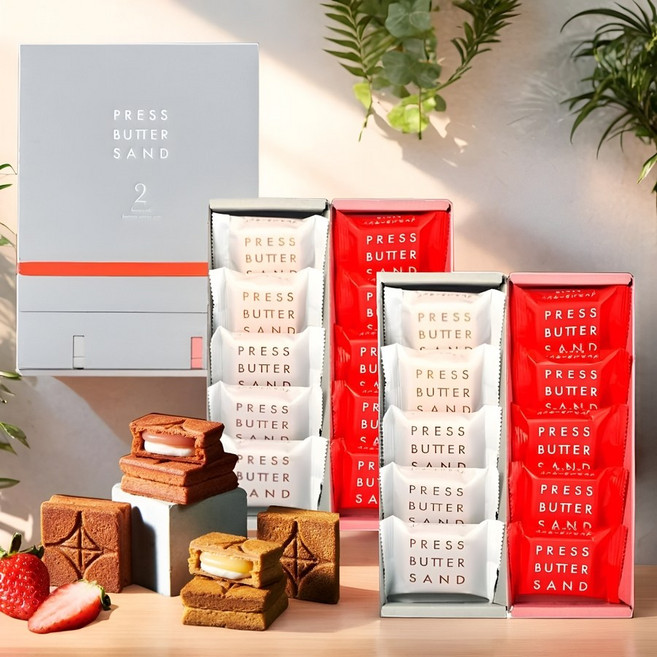 일본 프레스 버터 샌드 딸기 오리지널 2종 10개입 x2박스 선물 세트