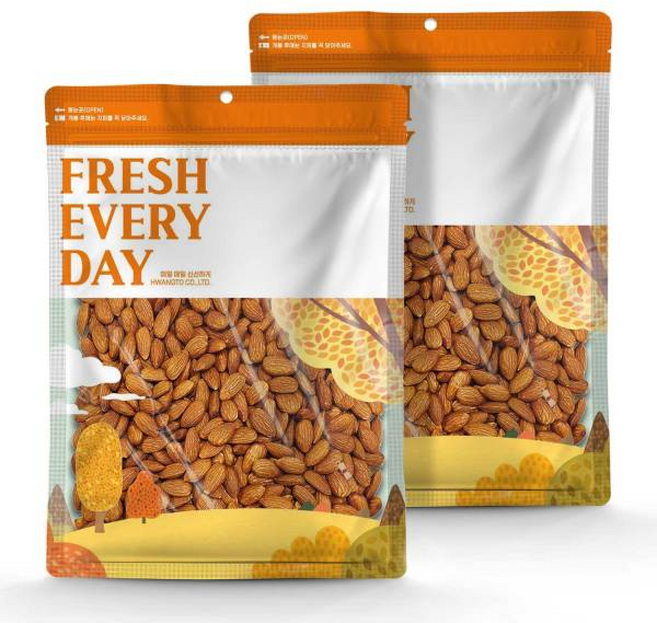 황토마을 햇 볶음아몬드 구운아몬드 1kg+1kg, 2개, 1kg