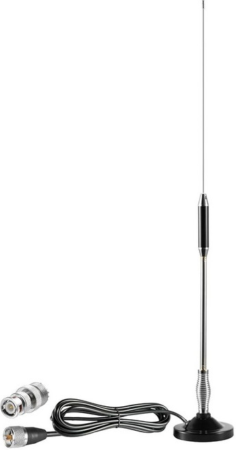 장거리 27MHz 마그네틱 베이스 CB 라디오 안테나 PL-259 BNC 남성 커넥터 포함 모바일/자동차 코브라 미들랜드 유니덴 맥슨 사장 차량 트럭 모바일 핸드헬드 쉑 에이파, Heavy Duty CB Antenna