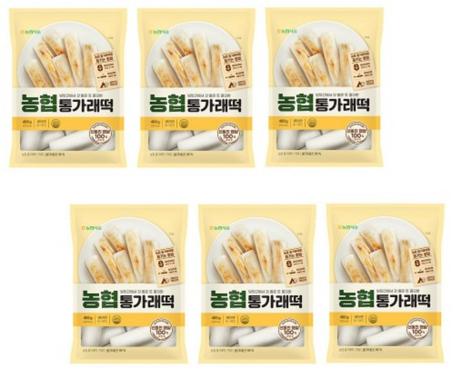 농협식품 농협 통가래떡 400g 6봉 학교 군대 맛있는 간편한 간식 떡볶이 물떡 구이 캠핑