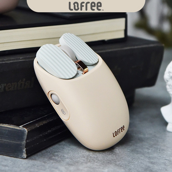 LOFREE 로프리 감자칩 마우스 무선블루투스 마우스 충전식 게임 패드 사무실 마우스, 베이지