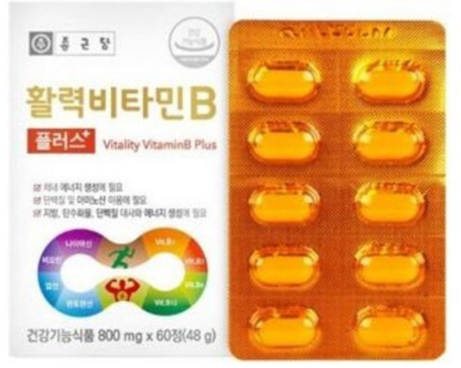 종근당 활력 비타민B 플러스 60정, 1정, 1개