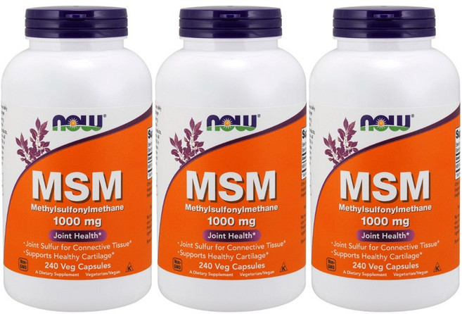 NOW Foods MSM素食膠囊 1000mg, 240顆, 3罐