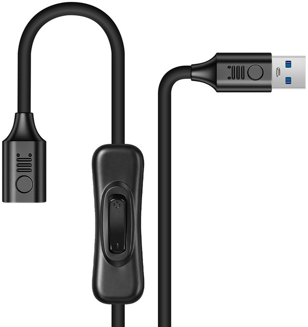 스위치전원 USB 3.0 고속 연장케이블, 1개, 블랙, 0.5m