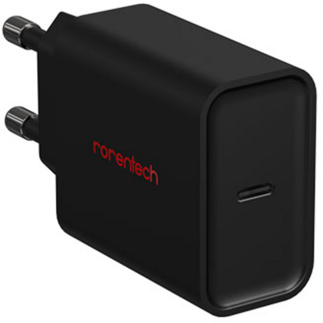 로랜텍 아이폰 고속 충전기 PD 호환, 블랙, 1개