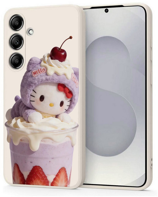 헬로키티와 아이스크림 하얀색 실리콘 케이스를 좋아한다