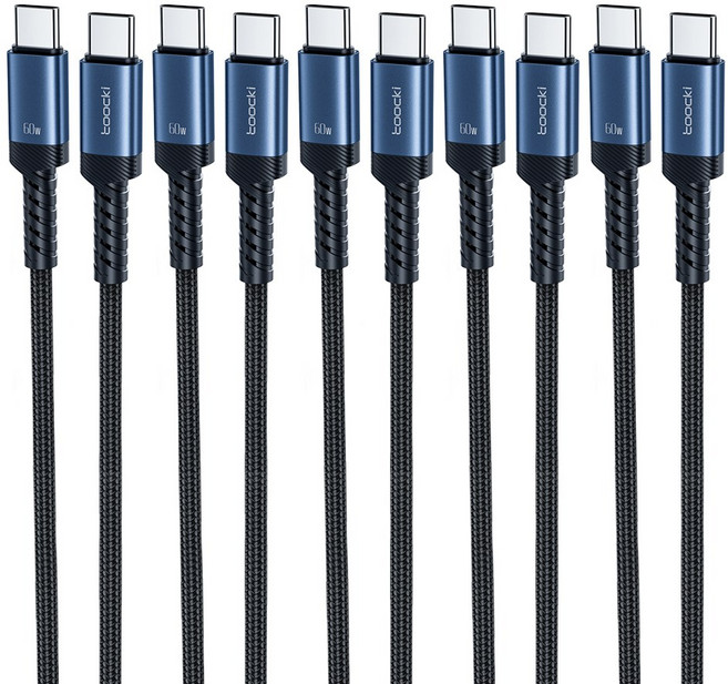 Toocki C타입-C타입 PD 초고속 충전 케이블 c타입 케이블, 5개, 블루, 2m