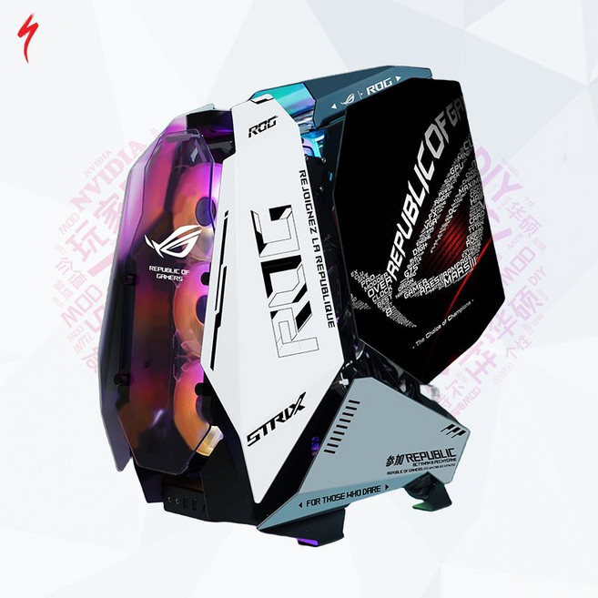 본체케이스 모드5 건담 RX-0 커스텀 케이스 수냉 게임 조립 PC, H. 본체케이스