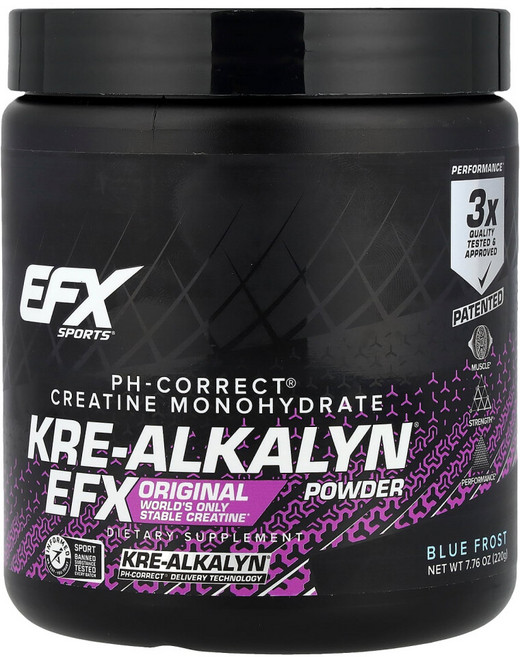 EFX Sports Kre-Alkalyn EFX 분말 블루 프로스트 220g(7.76oz), 망고 1병, 1개
