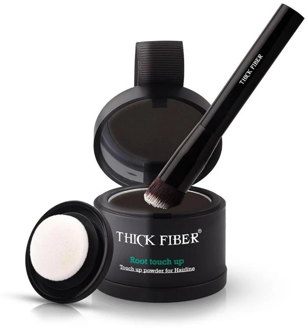 THICK FIBER 루트 터치업 헤어라인 파우더 다크브라운 블랙흑채, 다크 브라운, 1개 - 쿠팡