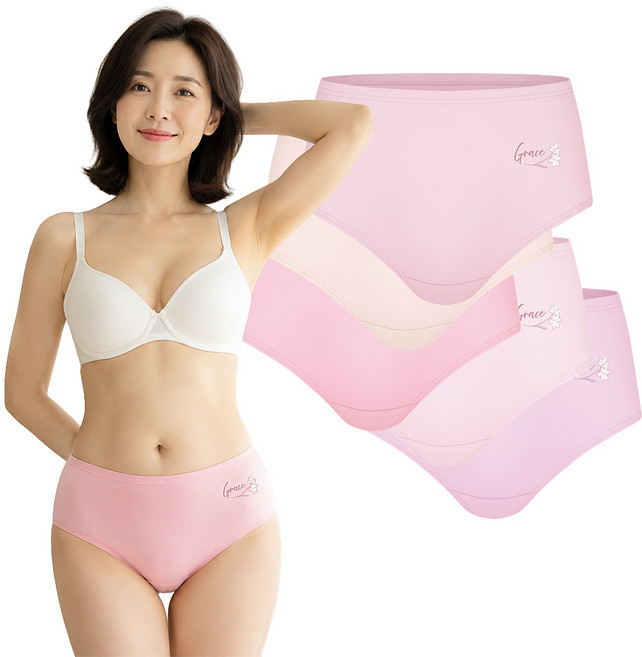 BYC 여성 순면 맥시팬티 5매입 부인용 편안한 데일리 팬티