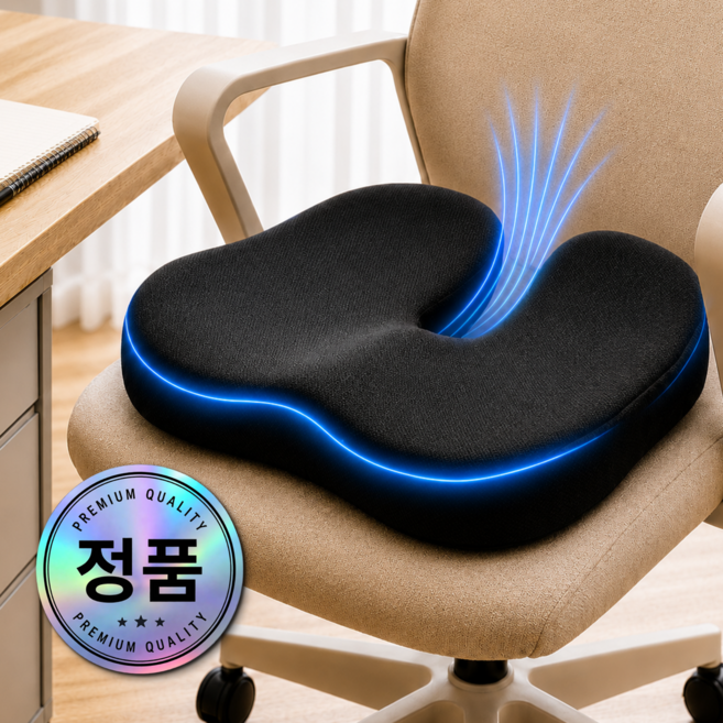 4위 - 체압닥터 장시간 안 꺼지는 푹신한 꼬리뼈 메모리폼 방석, 닥터 블랙