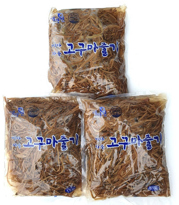 새마원 비타민자숙 고구마줄기 데친 삶은 고구마순, 3개, 1.5kg