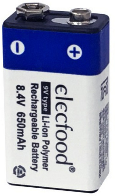 일렉푸드리튬이온 9V충전건전지, 1개