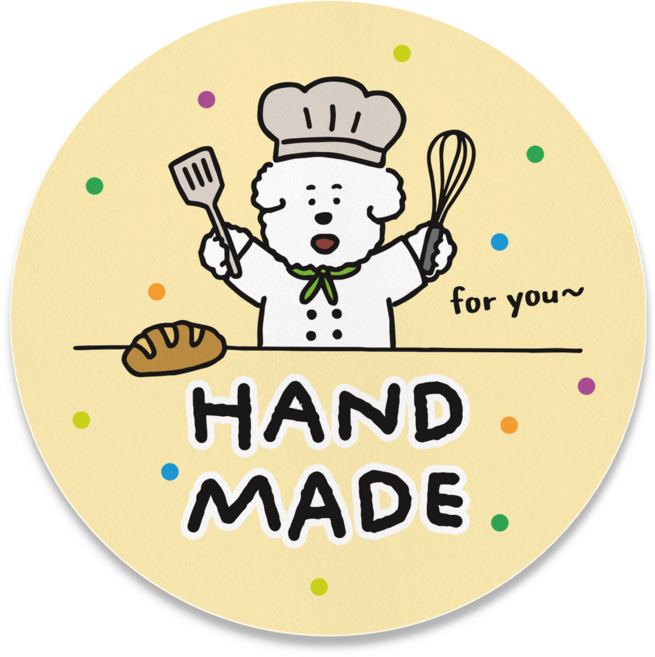 [강력 접착] 나날잡화점 핸드메이드 스티커, 100개, 노란색