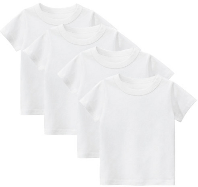 유아동 무지 반팔티 4장 세트 여름 데일리 컬러 티셔츠 남아 여아 공용 컬러링반팔티셔츠