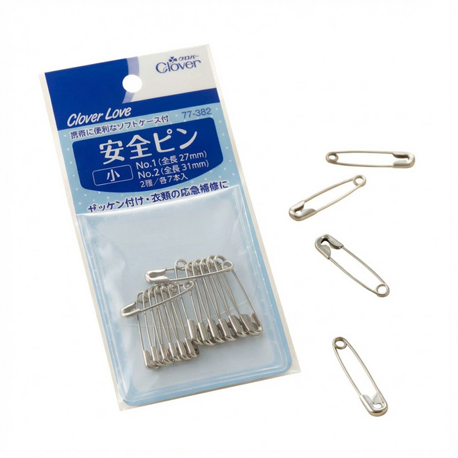 클로버 고급 이름표 옷핀 소형, 실버, 1개