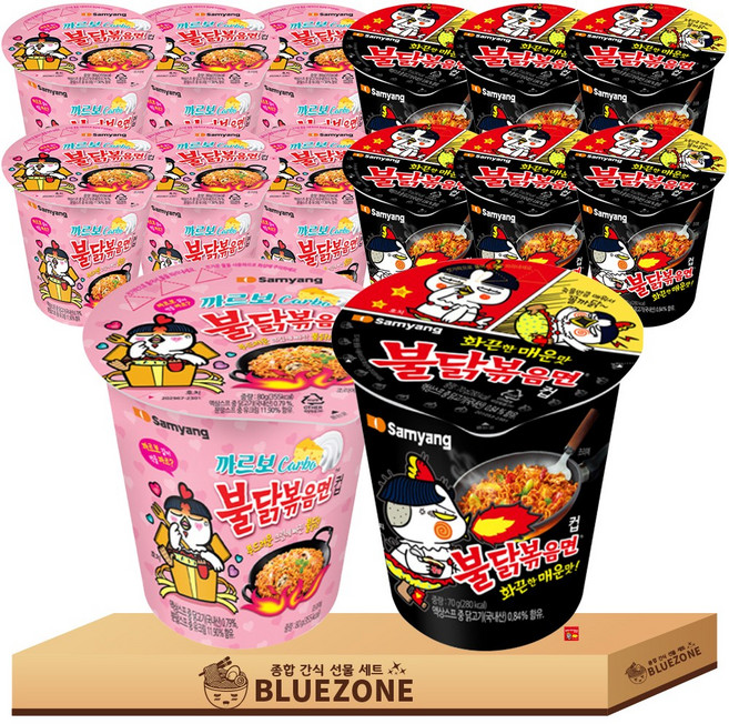 불닭 볶음면 세트 소컵불닭볶음면7 까르보불닭볶음면7, 14개