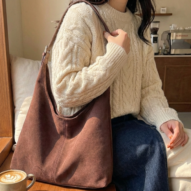 온결상 미니멀 스웨이드백&파우치 세트