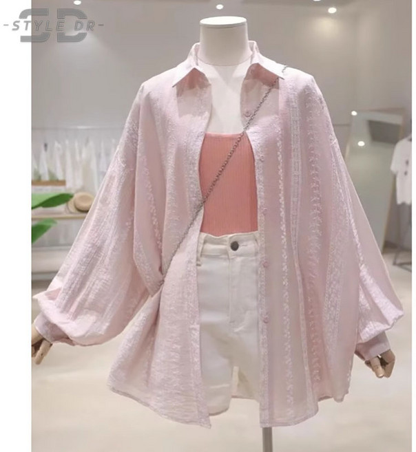 스타일닥터 여 텐셀 면 래쉬가드 셔츠 루즈핏 캐주얼 긴팔 셔츠 아우터