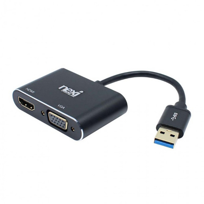 USB3.0 TO HDMI-VGA 15핀 컨버터 전송속도 5GBPS 노트북 PC 컴퓨터 데스크탑 TV 빔프로젝트 무전원타입, 1개, 상세페이지 참조