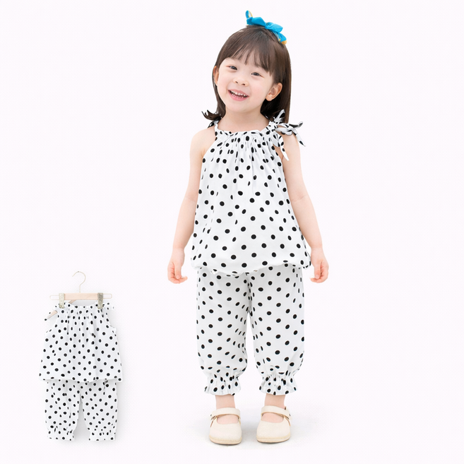 아동 상하복 나시 세트 여름 데일리룩 통기성 냉감 소재 외출복 실내복